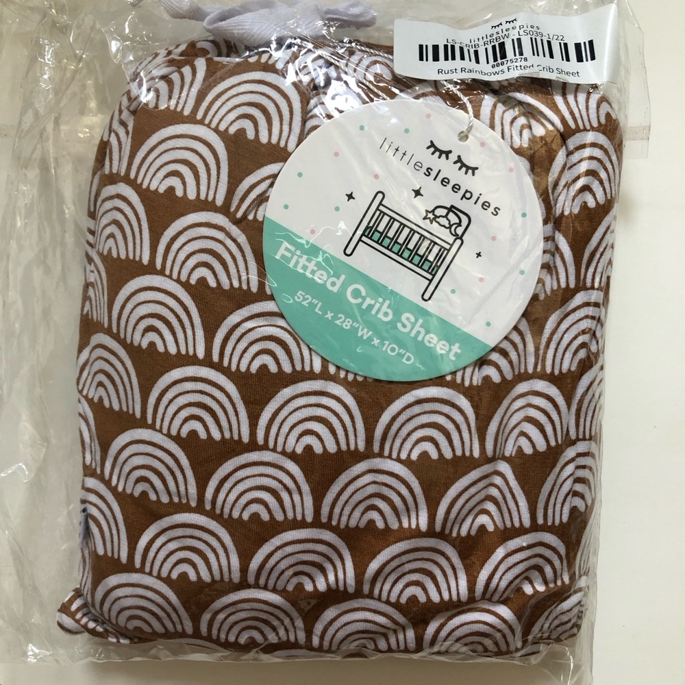 NWT Little Sleepies Rust Rainbows Fitted Crib Sheet (Standard)